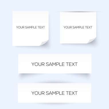 Set of four sheets of paper clipart
