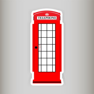 Phone booth, vector illustration clipart