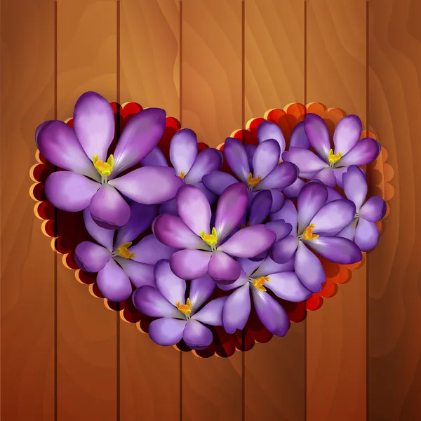 Vector Floral Corazón Vector Ilustración — Vector de stock