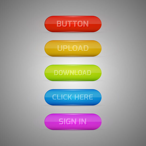 Colored buttons - sign in, upload, download, click here