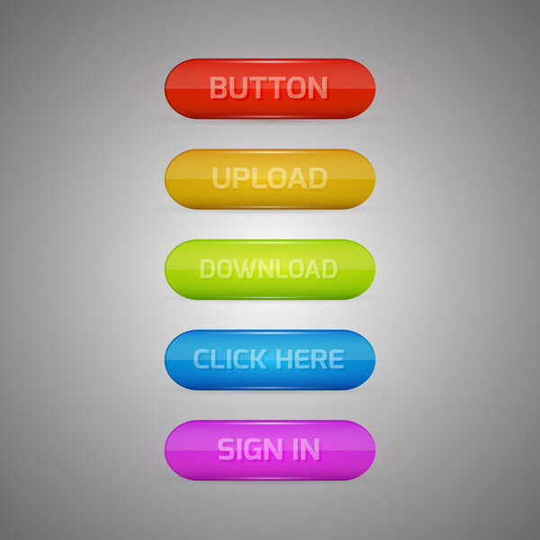Цветные кнопки - войти, загрузить, скачать, нажмите здесь
