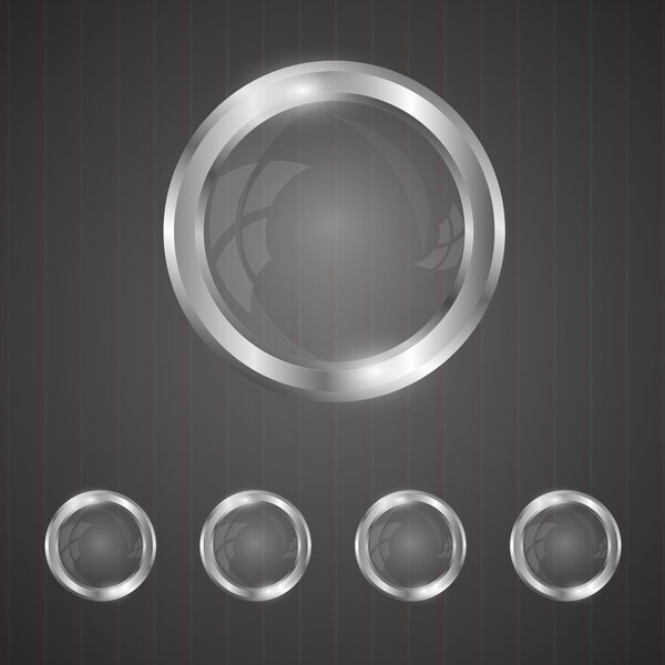 Glass silver buttons vector illustration 