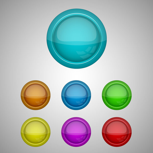 Set of buttons. Vector Illustration