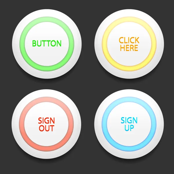 Set Colorful Buttons Vector Illustration — Stock Vector