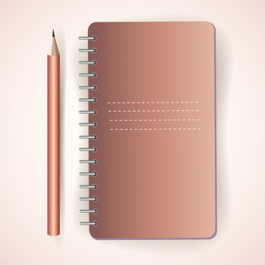 Vector pencil with notepad clipart