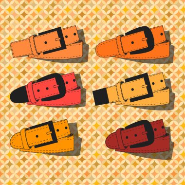 Coiled leather belts, vector clipart