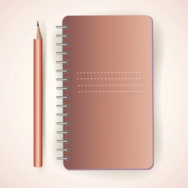 Vector Pencil Notepad — Stock Vector