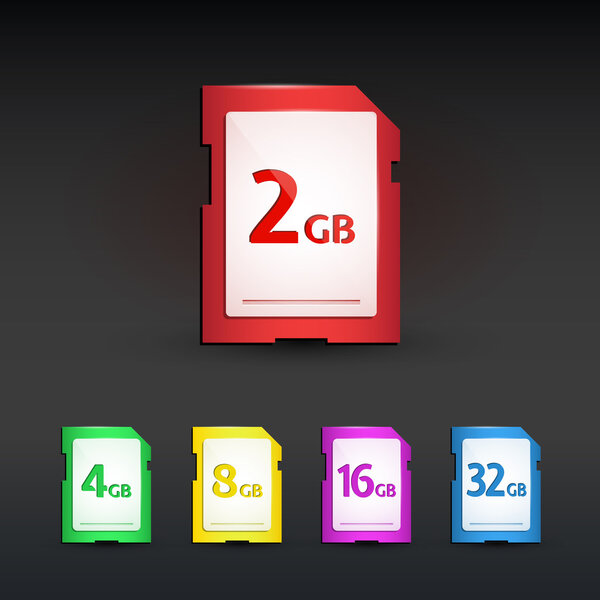 Memory card set vector illustration 