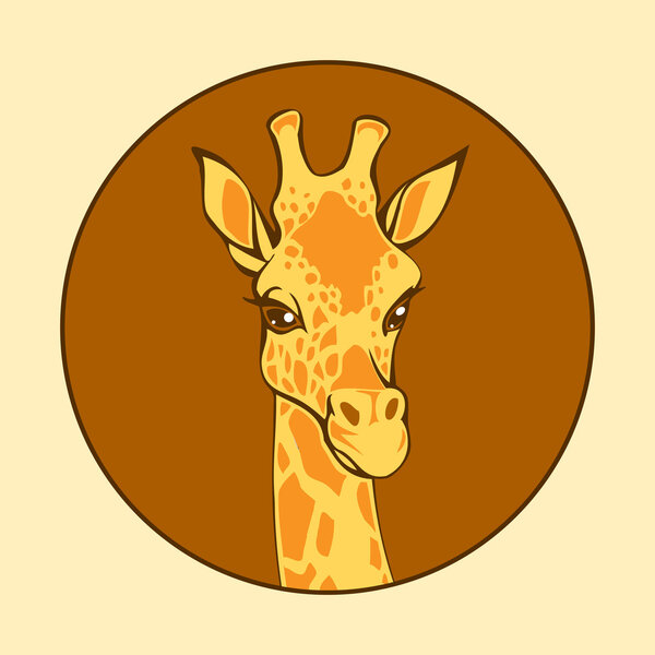 Head of a giraffe, vector illustration