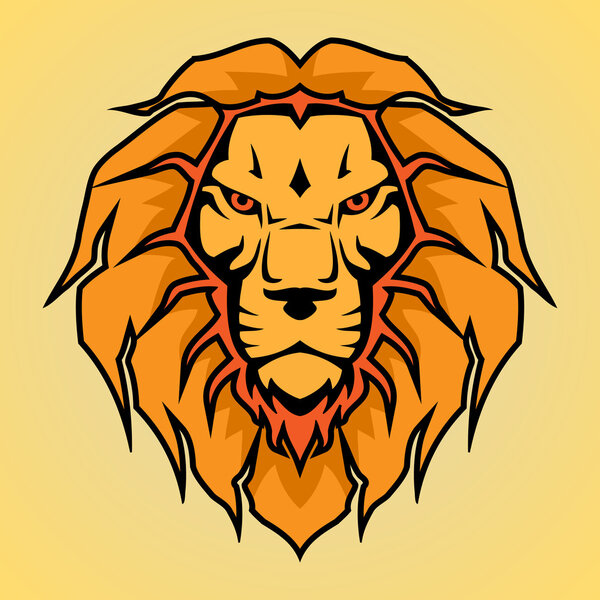 Голова льва, векторная иллюстрация

