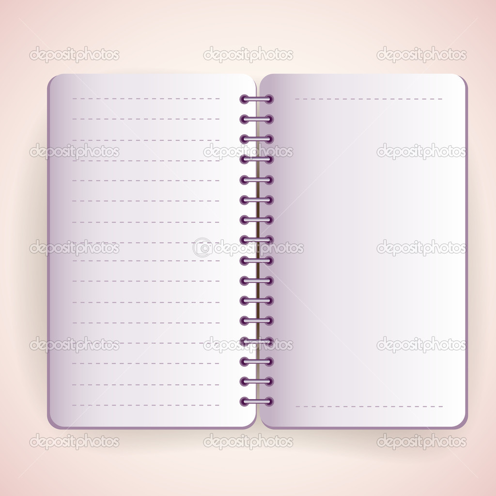 Vector open notepad vector illustration 