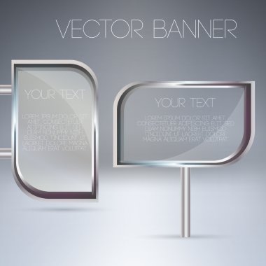 Vector transparent glass banners. clipart