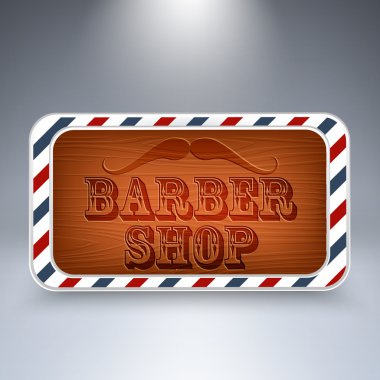 Wooden board for Barber Shop. clipart