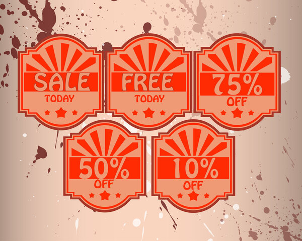 Set of vector sale labels