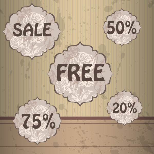 Set of vector sale labels