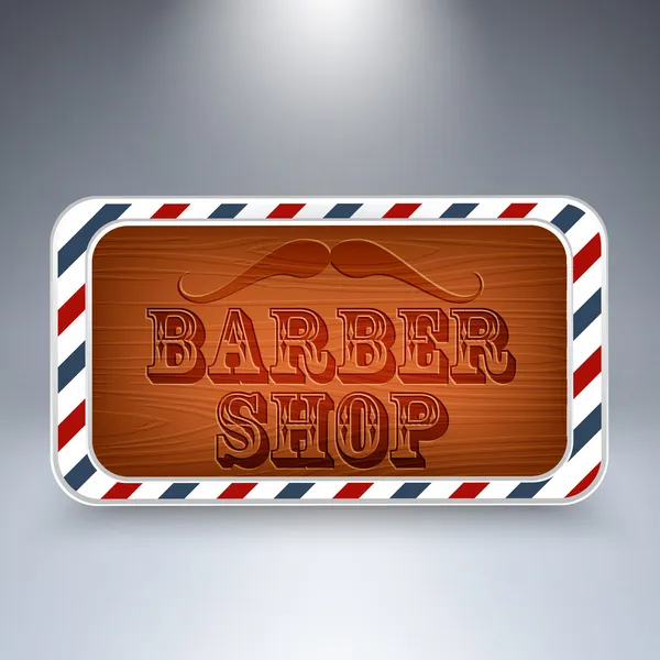 Wooden Board Barber Shop — Stock Vector