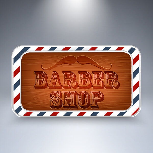 Wooden board for Barber Shop.