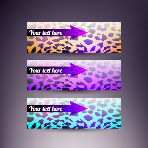 Set of vector skin banners with arrow