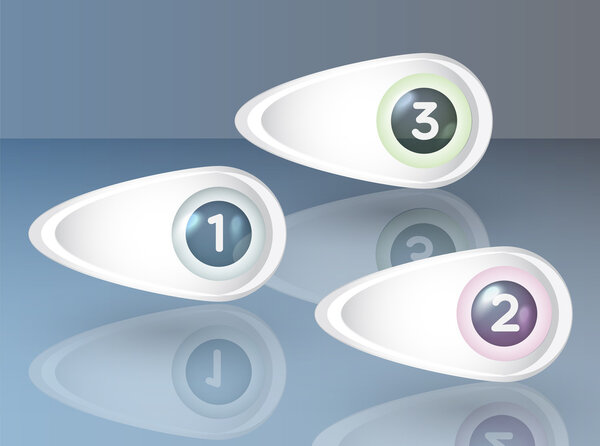 Set of vector labels with numbers