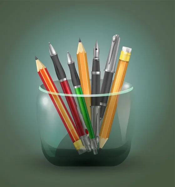 ペンおよび鉛筆のベクトル図はセットのアイコン ベクターグラフィックス