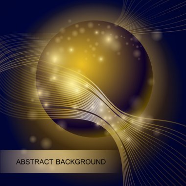 Abstract background with gold glass ball clipart
