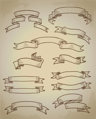 Set of vector vintage banners clipart