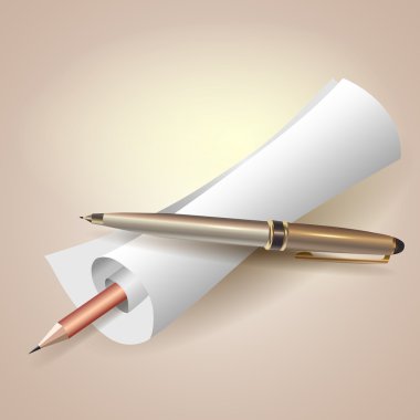 kağıt kalem ve kurşun kalem ile kaydırma