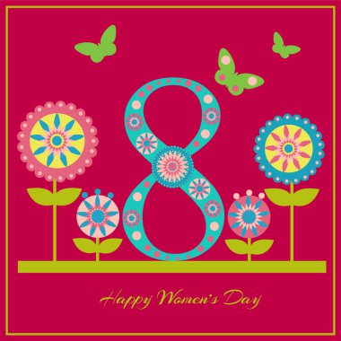 Vector greeting card on Womens Day clipart