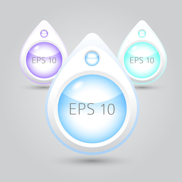 Набор красочных 3d кнопок. Векторная иллюстрация.