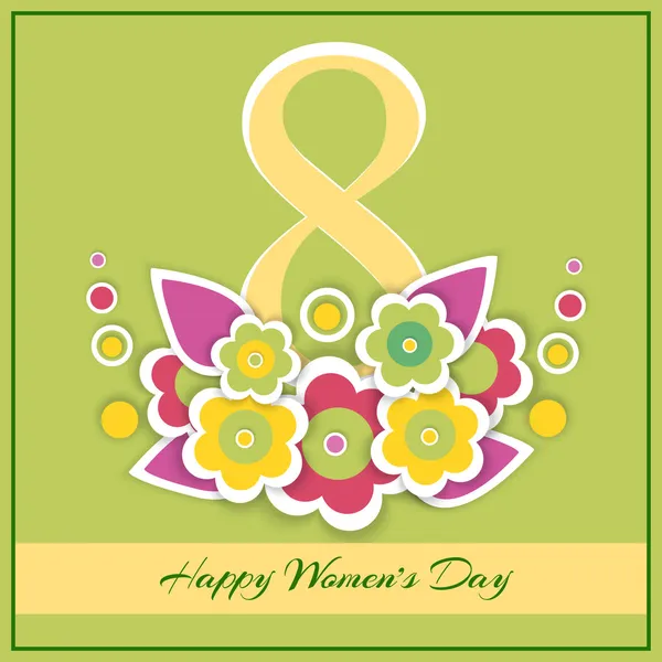 Womens Day Vektor Gratulationskort Med Blommor Stockvektor