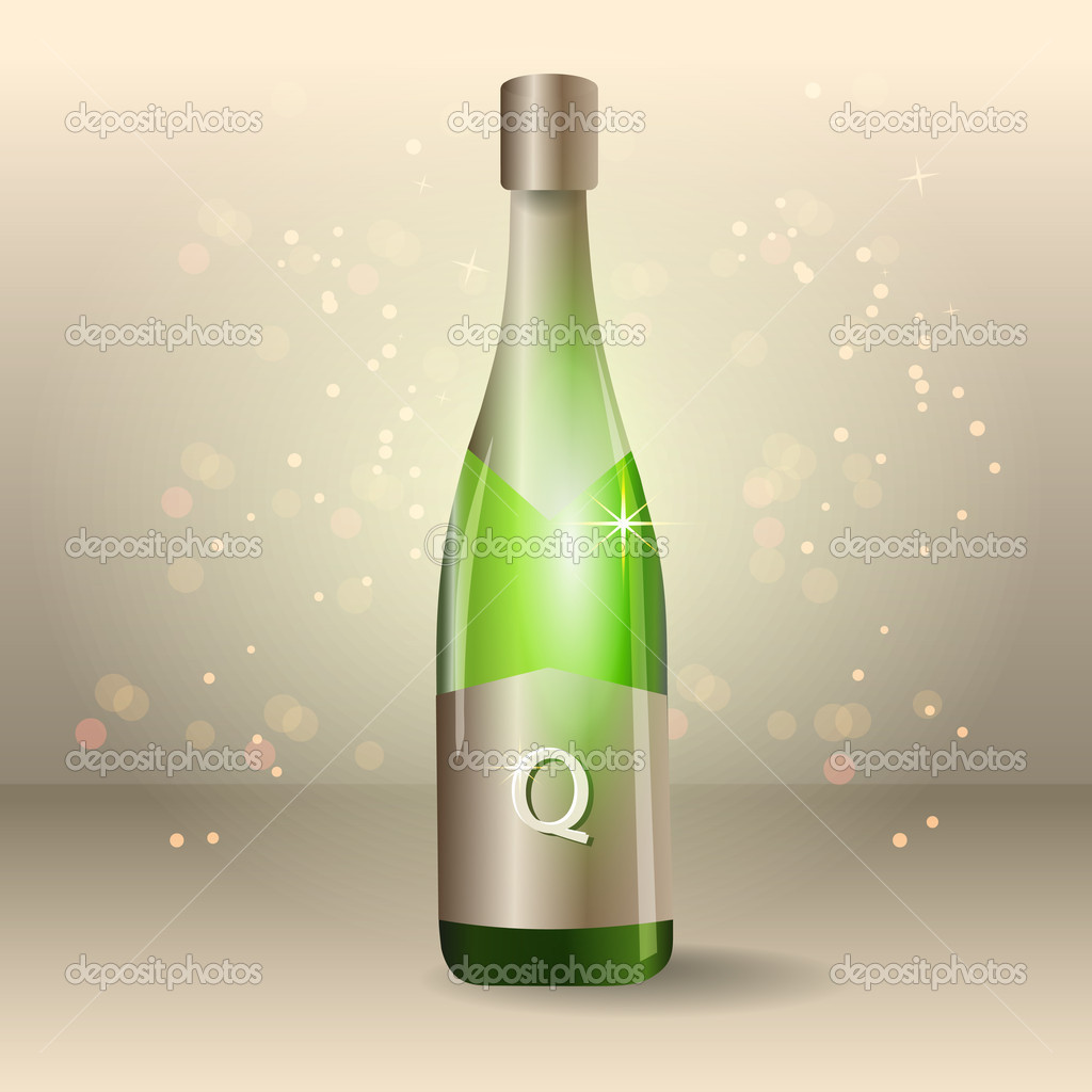 A bottle of champagne - vector A bottle of champagne - vector