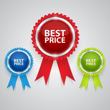 Vector best price labels with ribbons. clipart