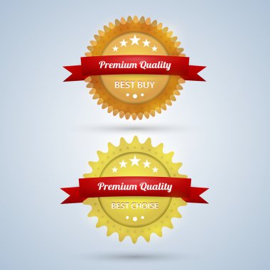 Two Premium Quality badges clipart