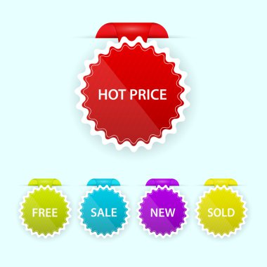 Colorful modern sale badge collection clipart