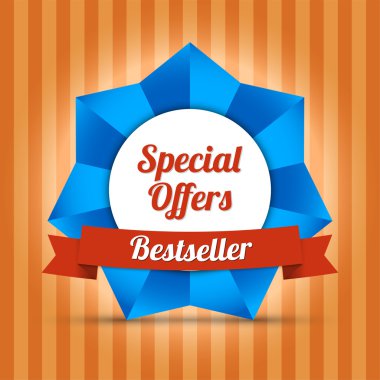 Special offers label. Bestseller clipart