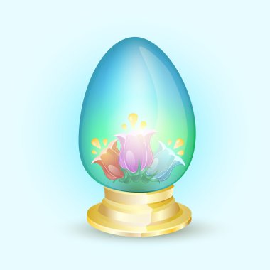 Floral easter egg. Vector clipart