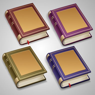 Vector set of old books clipart