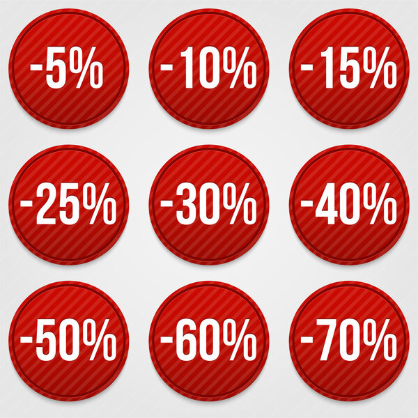 Set of discount labels