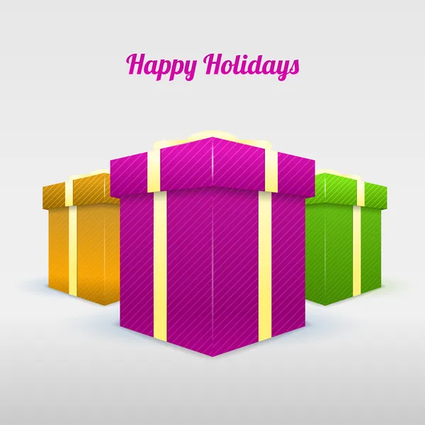 Set Gifting Boxes Happy Hoidays — Stock Vector