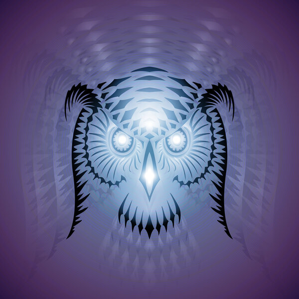 Owl head - ornamented vector illustration