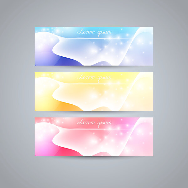 Stylized web banners, vector design