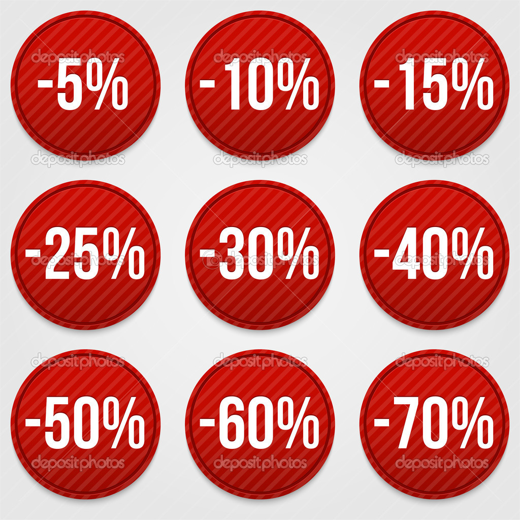 Set of discount labels