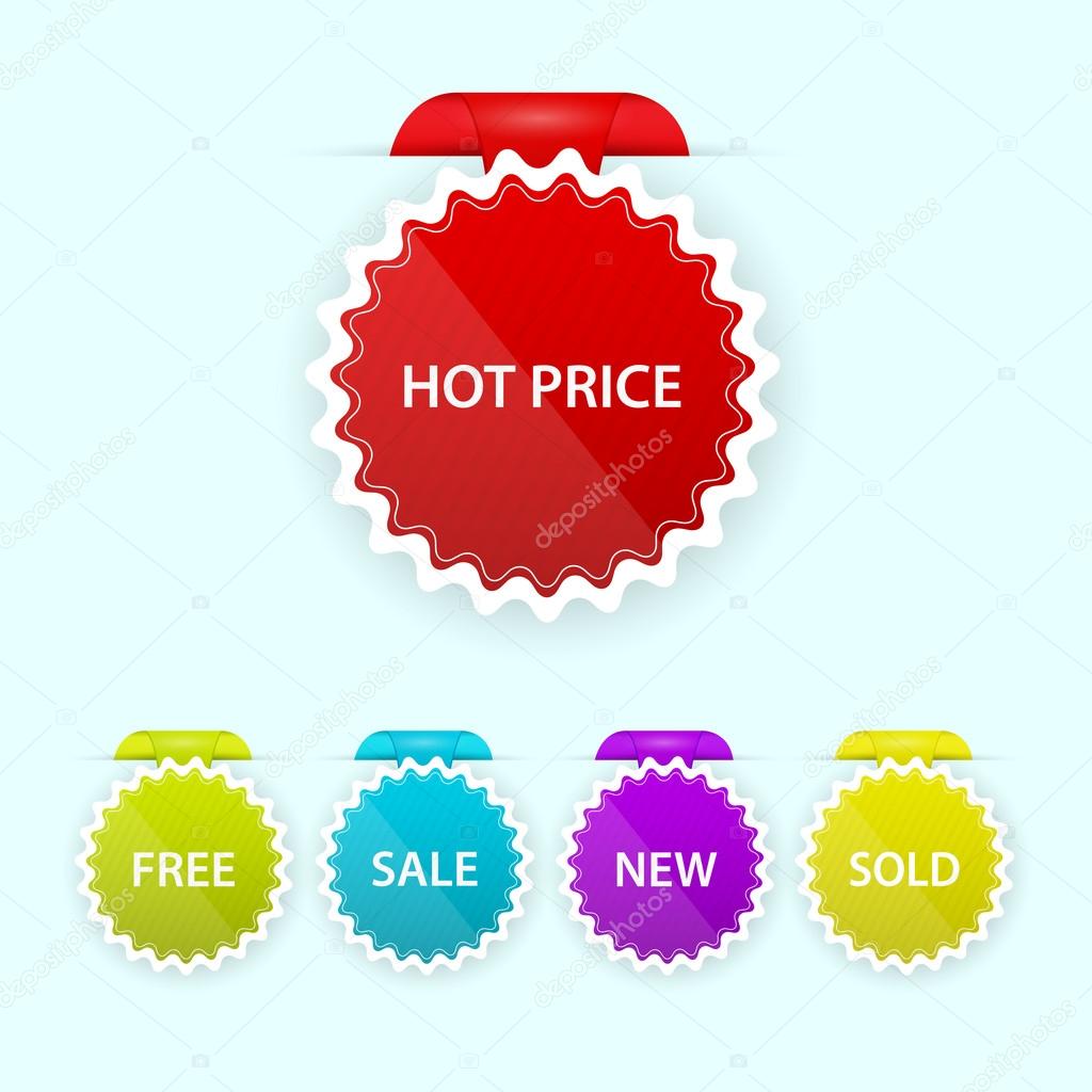 Colorful modern sale badge collection