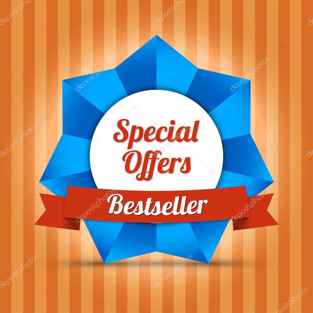 Special offers label. Bestseller