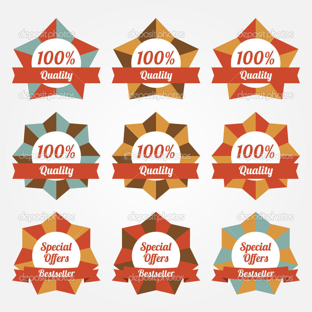 Set of vector sale labels, badges