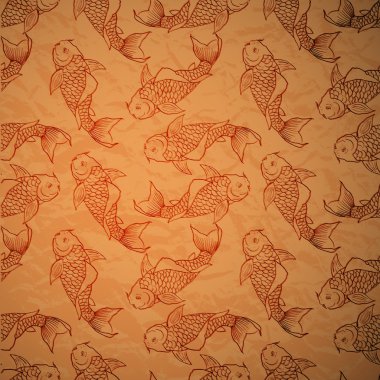 Seamless pattern with catfish clipart