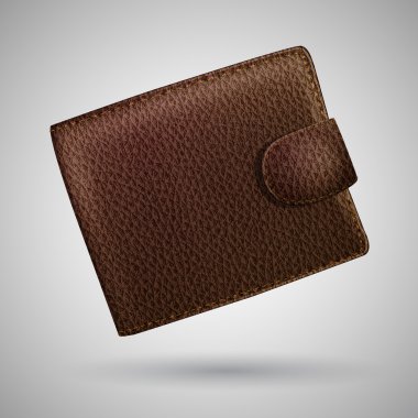 Leather wallet. Vector illustration clipart