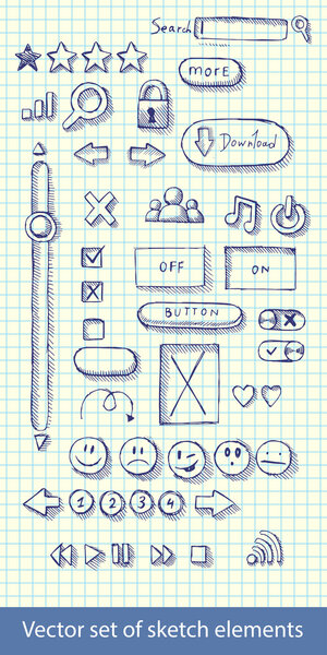 Векторный набор иконок ручной работы
