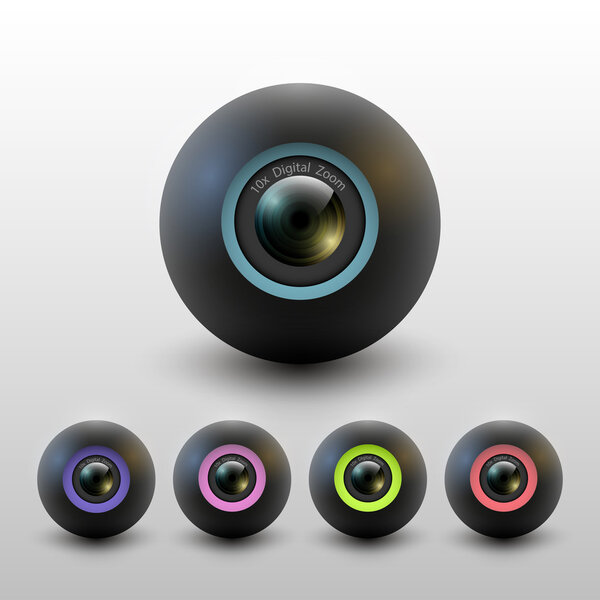 Camera lenses. Raster version.Vector