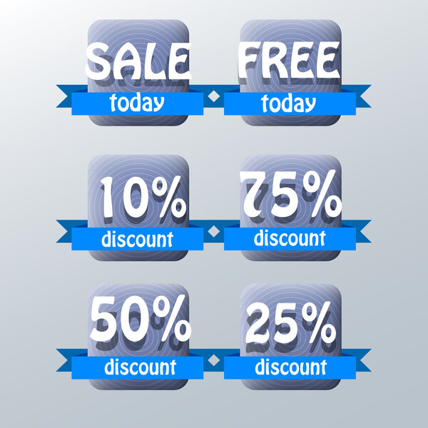 Set of vector sale labels